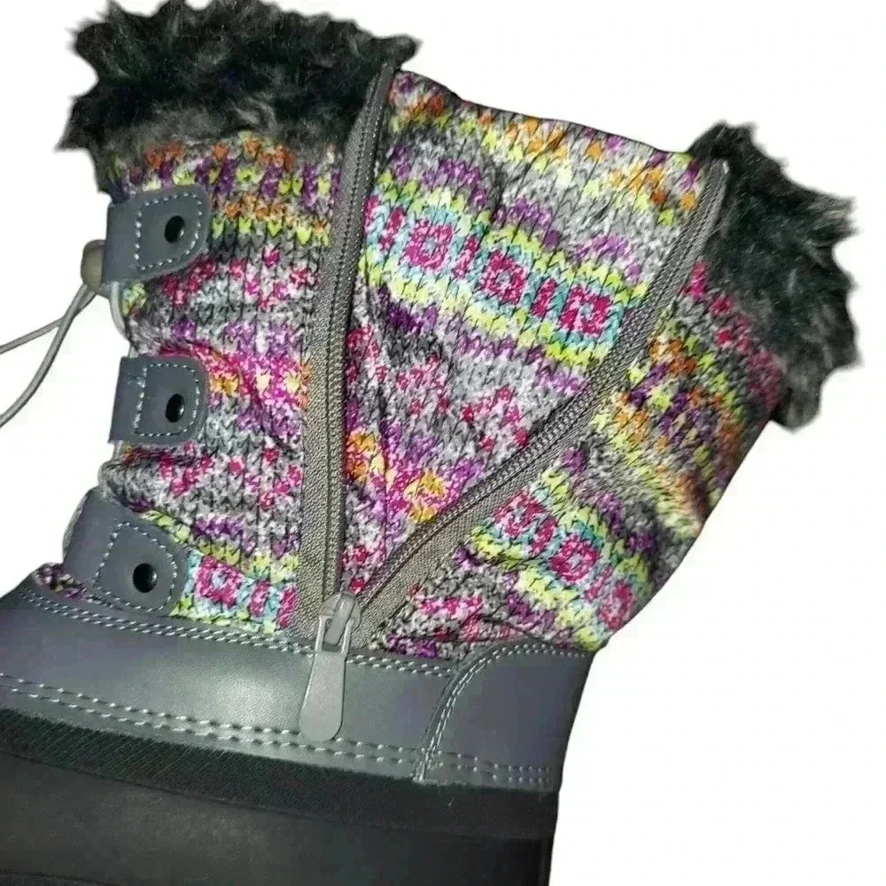 Like New Kids Waterproof Faux Fur Lined Snow Winter Boot